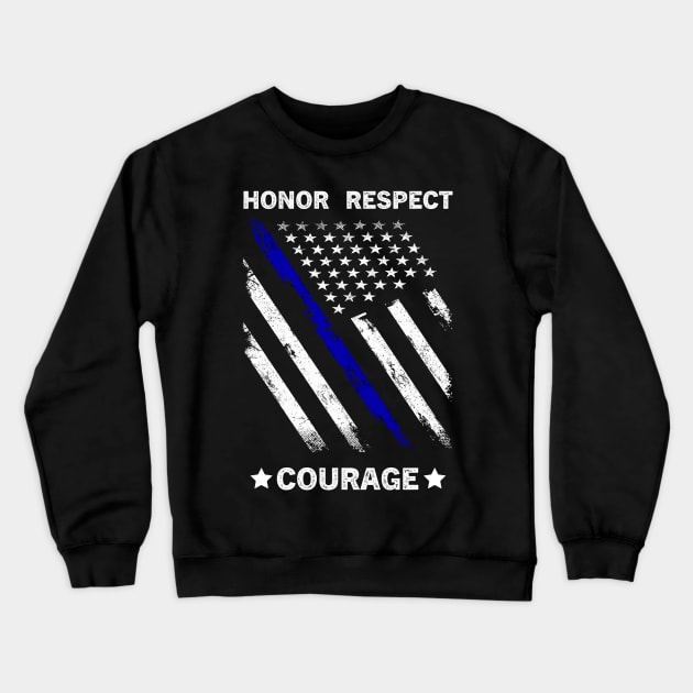 Thin Blue Line LEO LOW Design Crewneck Sweatshirt by MM-Desigers